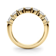 7-Stone Shared Prong Half Eternity Ring in Gold & Platinum