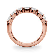 7-Stone Shared Prong Half Eternity Ring in Gold & Platinum
