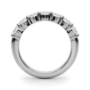 7-Stone Shared Prong Half Eternity Ring in Gold & Platinum