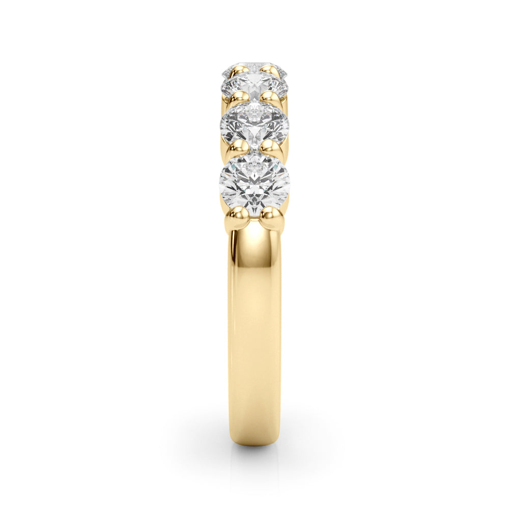 7-Stone Shared Prong Half Eternity Ring in Gold & Platinum