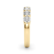 7-Stone Shared Prong Half Eternity Ring in Gold & Platinum