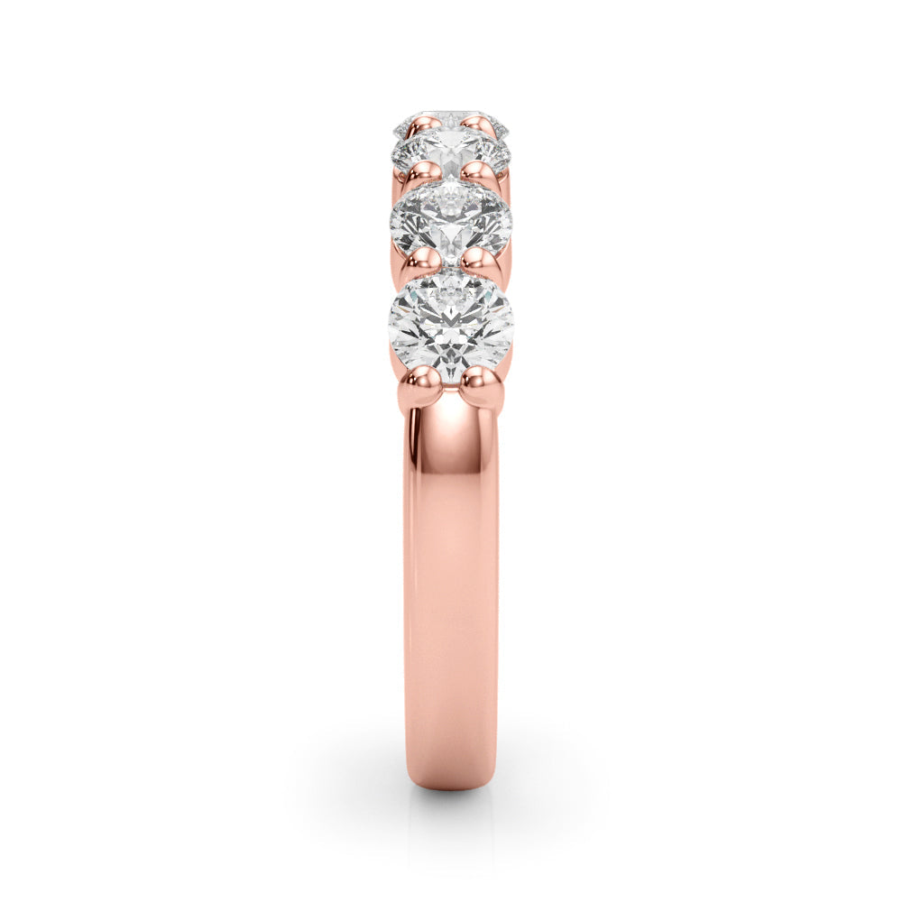 7-Stone Shared Prong Half Eternity Ring in Gold & Platinum