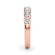 7-Stone Shared Prong Half Eternity Ring in Gold & Platinum