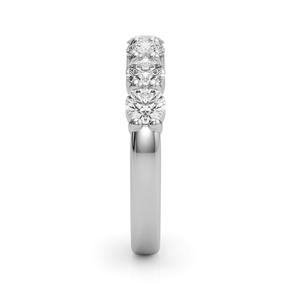 7-Stone Shared Prong Half Eternity Ring in Gold & Platinum