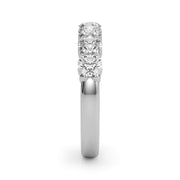 7-Stone Shared Prong Half Eternity Ring in Gold & Platinum