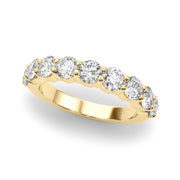 9-Stone Shared Prong Half Eternity Ring in 10K/14K gold and platinum with certified lab-grown or natural diamonds