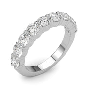 9-Stone Shared Prong Half Eternity Ring in Gold & Platinum
