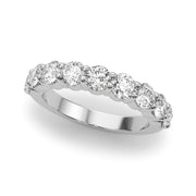9-Stone Shared Prong Half Eternity Ring in Gold & Platinum