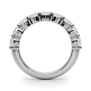 9-Stone Shared Prong Half Eternity Ring in Gold & Platinum