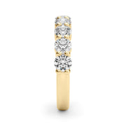9-Stone Shared Prong Half Eternity Ring in Gold & Platinum