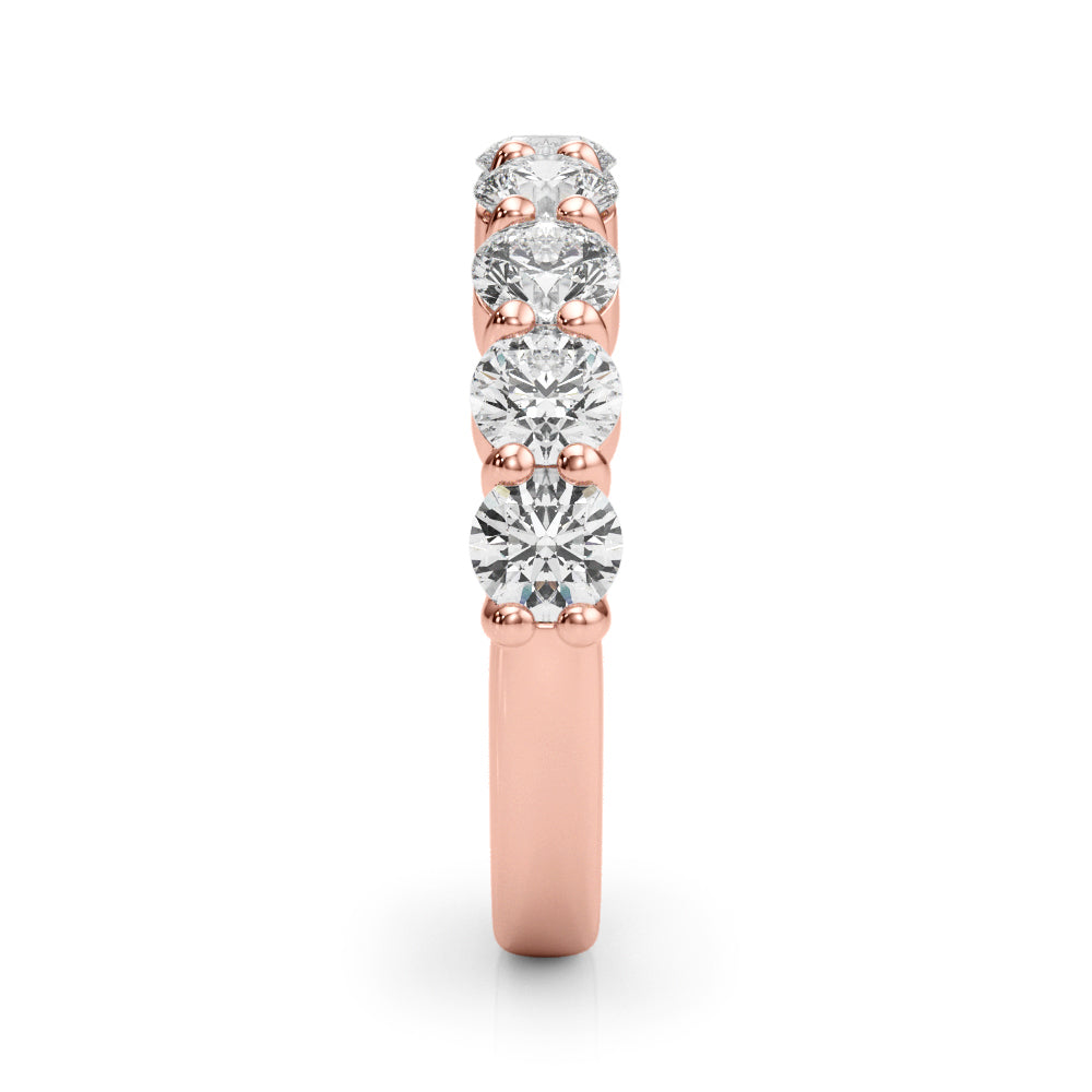 9-Stone Shared Prong Half Eternity Ring in Gold & Platinum