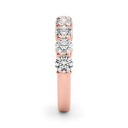 9-Stone Shared Prong Half Eternity Ring in Gold & Platinum