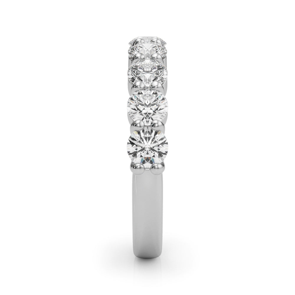 9-Stone Shared Prong Half Eternity Ring in Gold & Platinum