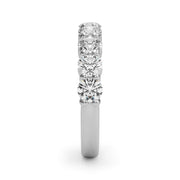 9-Stone Shared Prong Half Eternity Ring in Gold & Platinum