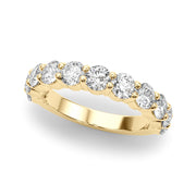 11-Stone Shared Prong Half Eternity Ring in 10K/14K gold and platinum with certified lab-grown or natural diamonds