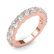 11-Stone Shared Prong Half Eternity Ring in Gold & Platinum