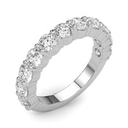 11-Stone Shared Prong Half Eternity Ring in Gold & Platinum
