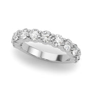 11-Stone Shared Prong Half Eternity Ring in Gold & Platinum