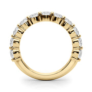 11-Stone Shared Prong Half Eternity Ring in Gold & Platinum