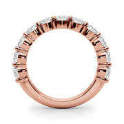 11-Stone Shared Prong Half Eternity Ring in Gold & Platinum