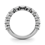 11-Stone Shared Prong Half Eternity Ring in Gold & Platinum