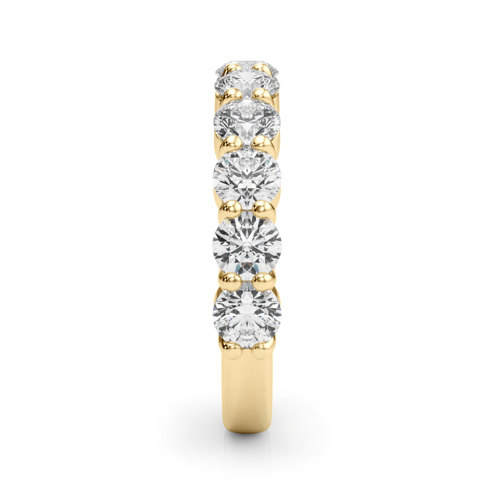 11-Stone Shared Prong Half Eternity Ring in Gold & Platinum