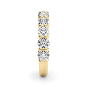11-Stone Shared Prong Half Eternity Ring in Gold & Platinum