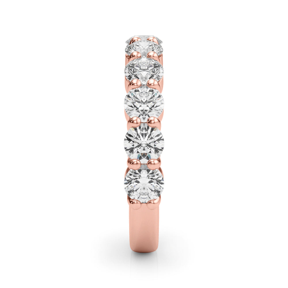 11-Stone Shared Prong Half Eternity Ring in Gold & Platinum