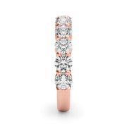 11-Stone Shared Prong Half Eternity Ring in Gold & Platinum