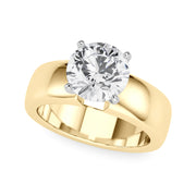 Enchanted Solitaires Round Diamond Engagement Ring in 10K/14K gold and platinum with certified lab-grown or natural diamonds