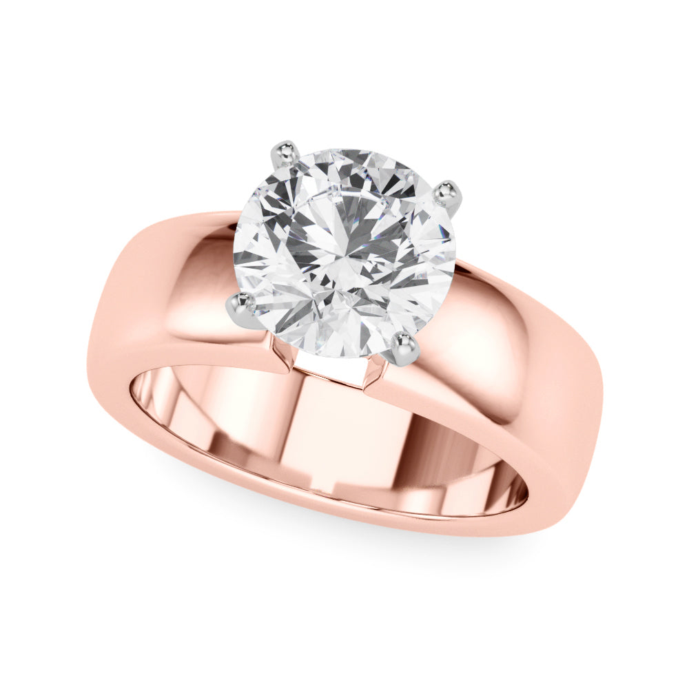 Enchanted Solitaires Round Diamond Engagement Ring in 10K/14K gold and platinum with certified lab-grown or natural diamonds