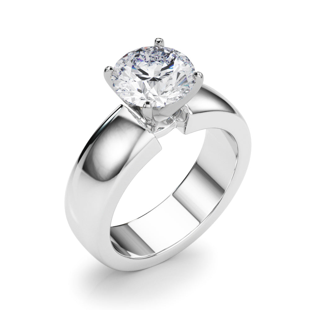 Enchanted Solitaires Round Diamond Engagement Ring in 10K/14K gold and platinum with certified lab-grown or natural diamonds