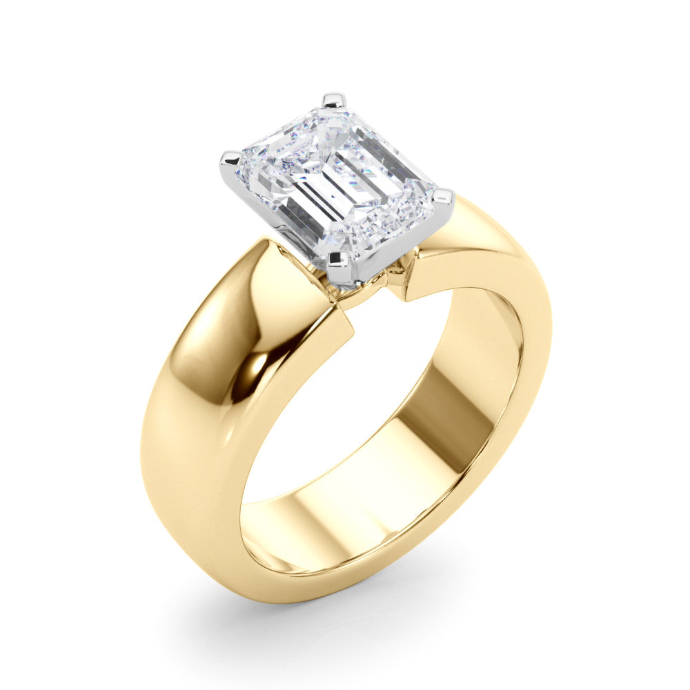 Enchanted Solitaires Round Diamond Engagement Ring in 10K/14K gold and platinum with certified lab-grown or natural diamonds