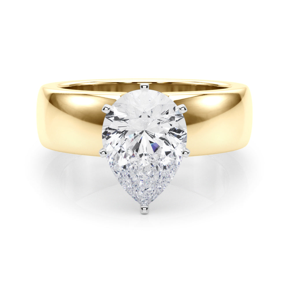 Enchanted Solitaires Round Diamond Engagement Ring in 10K/14K gold and platinum with certified lab-grown or natural diamonds