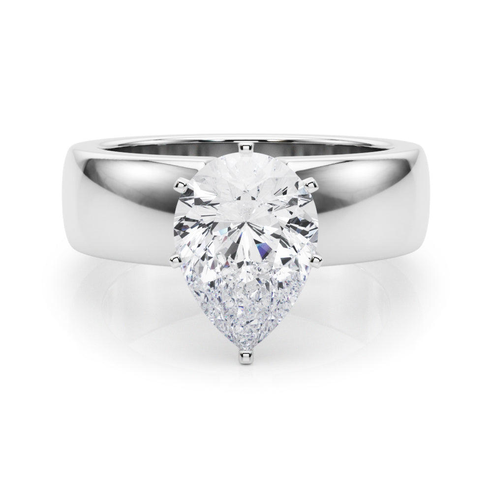 Enchanted Solitaires Round Diamond Engagement Ring in 10K/14K gold and platinum with certified lab-grown or natural diamonds