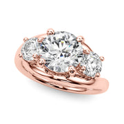 Brilliant Three-Stone Round Diamond Engagement Ring in 10K/14K gold and platinum with certified lab-grown or natural diamonds