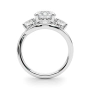 Brilliant Three-Stone Round Diamond Engagement Ring in 10K/14K gold and platinum with certified lab-grown or natural diamonds