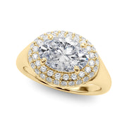 Pristine Trellis Oval Diamond Engagement Ring in 10K/14K gold and platinum with certified lab-grown or natural diamonds