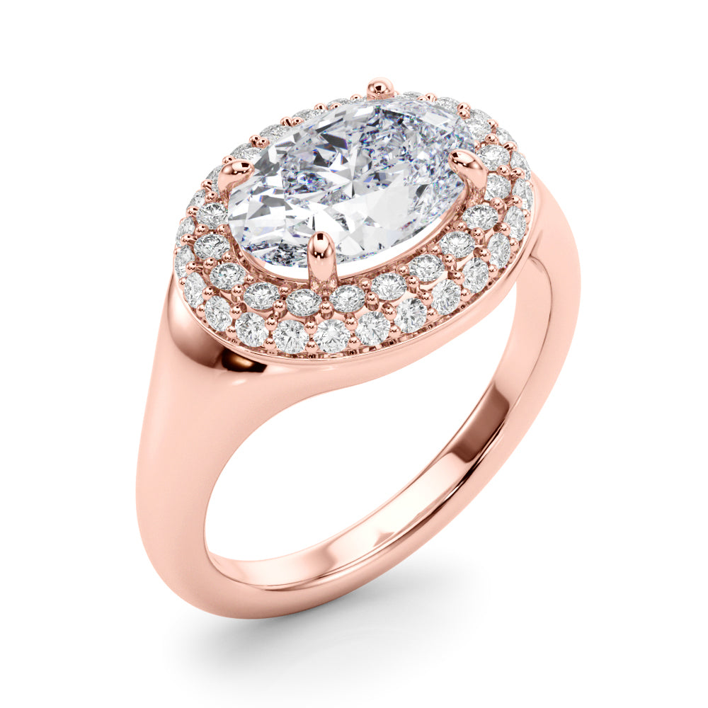 Pristine Trellis Oval Diamond Engagement Ring in 10K/14K gold and platinum with certified lab-grown or natural diamonds