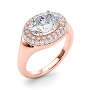 Pristine Trellis Oval Diamond Engagement Ring in 10K/14K gold and platinum with certified lab-grown or natural diamonds