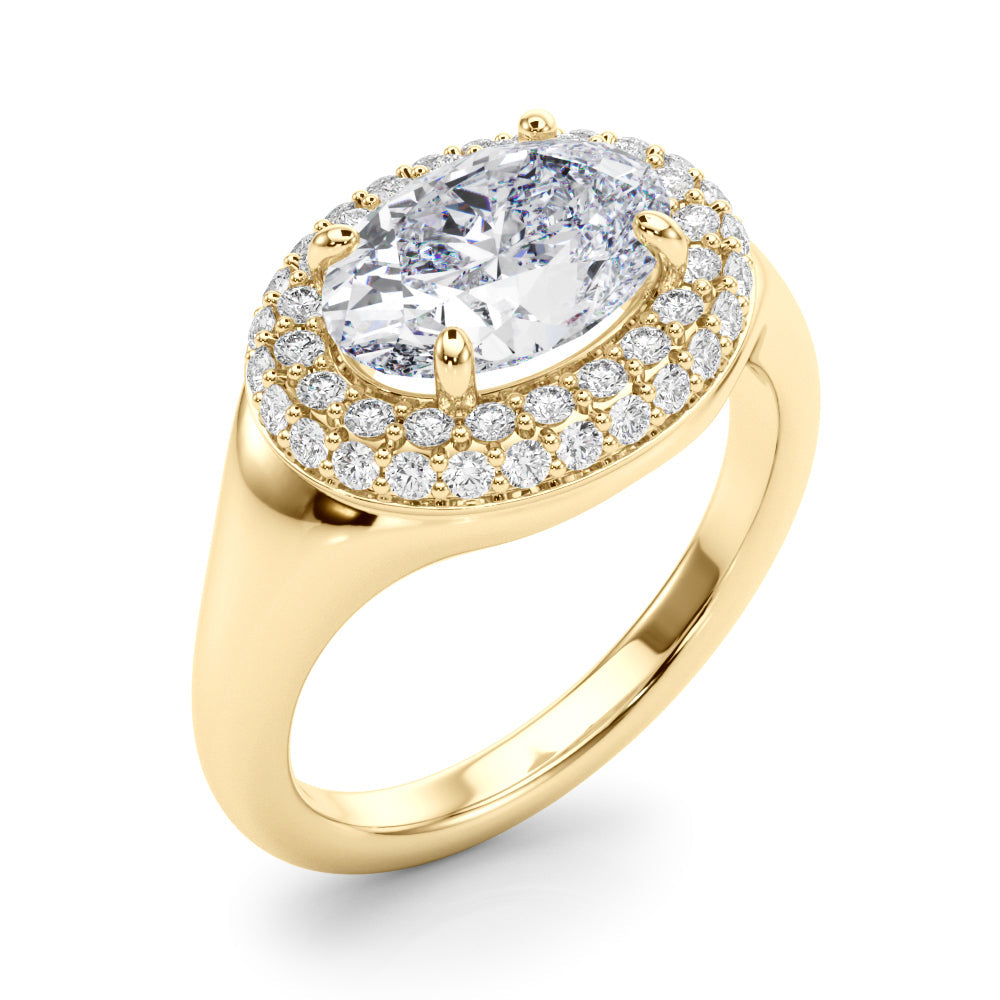 Pristine Trellis Oval Diamond Engagement Ring in 10K/14K gold and platinum with certified lab-grown or natural diamonds