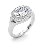 Pristine Trellis Oval Diamond Engagement Ring in 10K/14K gold and platinum with certified lab-grown or natural diamonds