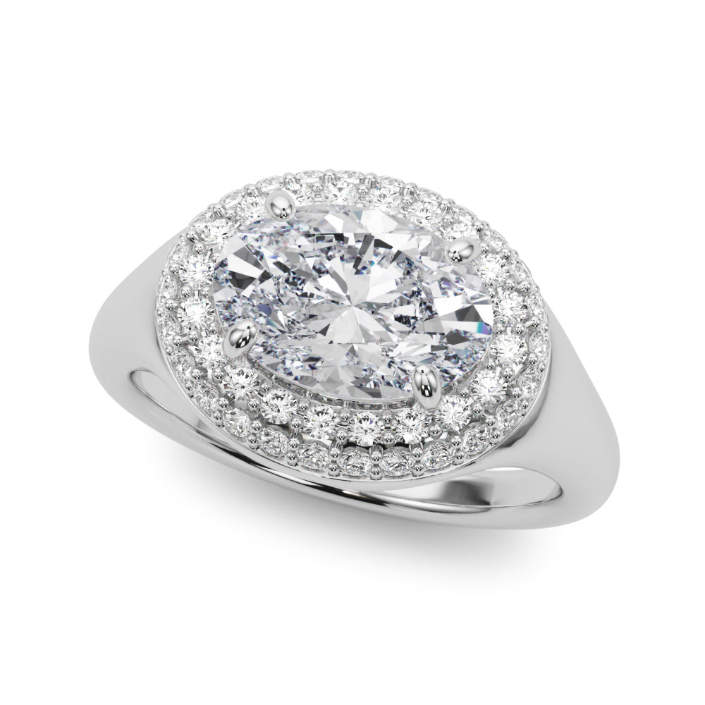 Pristine Trellis Oval Diamond Engagement Ring in 10K/14K gold and platinum with certified lab-grown or natural diamonds