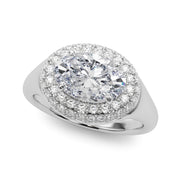 Pristine Trellis Oval Diamond Engagement Ring in 10K/14K gold and platinum with certified lab-grown or natural diamonds