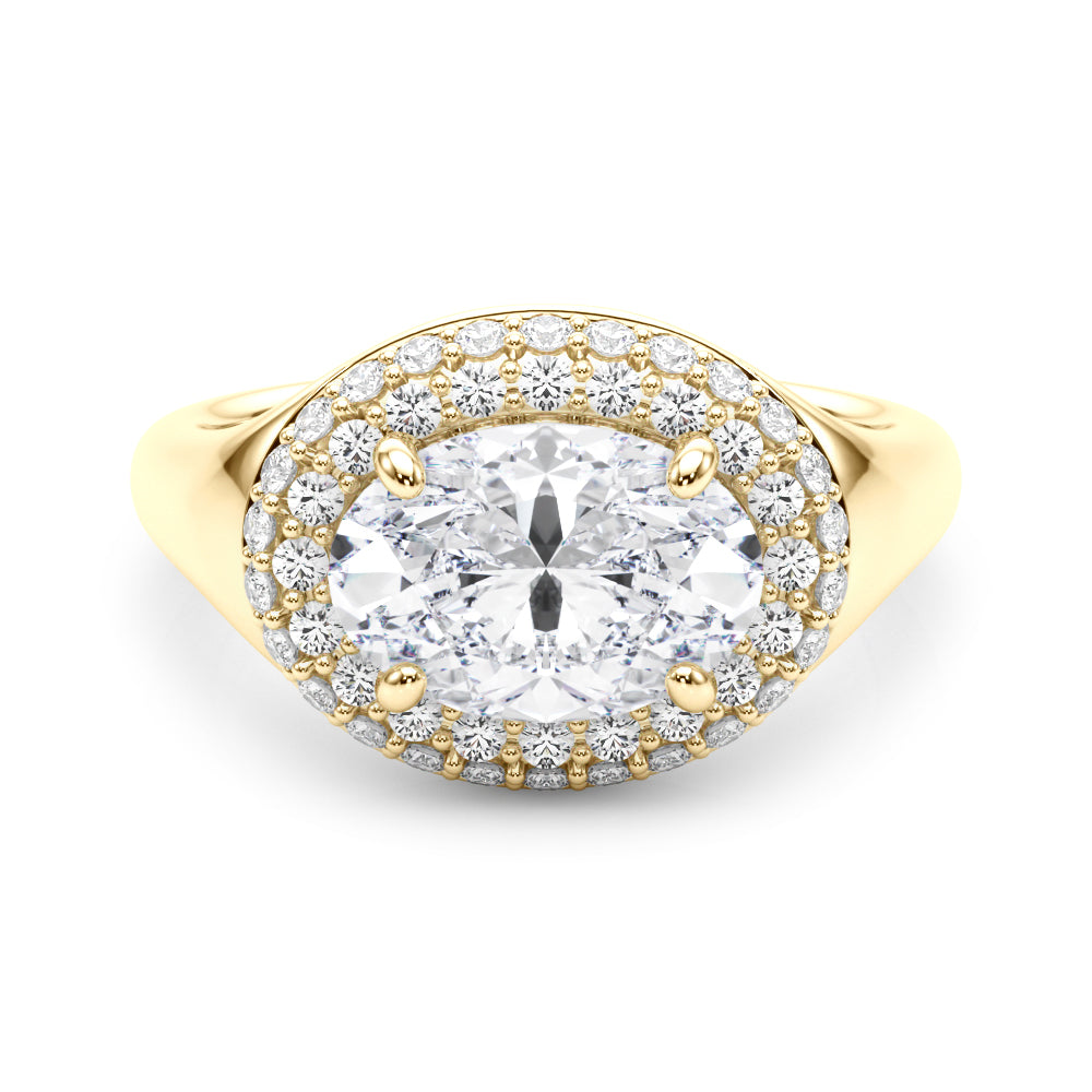 Pristine Trellis Oval Diamond Engagement Ring in 10K/14K gold and platinum with certified lab-grown or natural diamonds