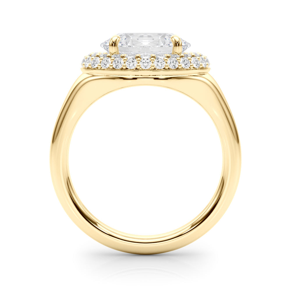Pristine Trellis Oval Diamond Engagement Ring in 10K/14K gold and platinum with certified lab-grown or natural diamonds