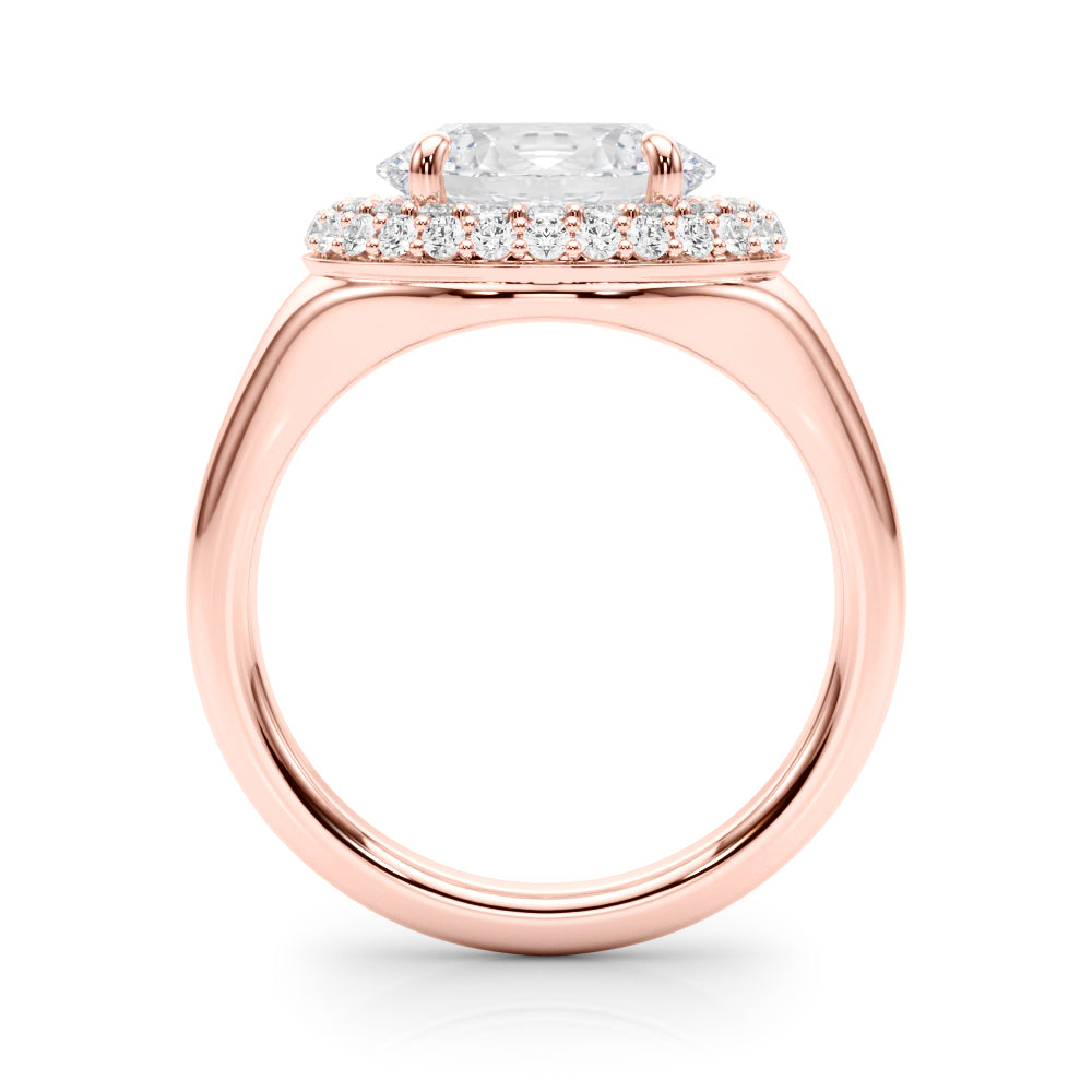 Pristine Trellis Oval Diamond Engagement Ring in 10K/14K gold and platinum with certified lab-grown or natural diamonds
