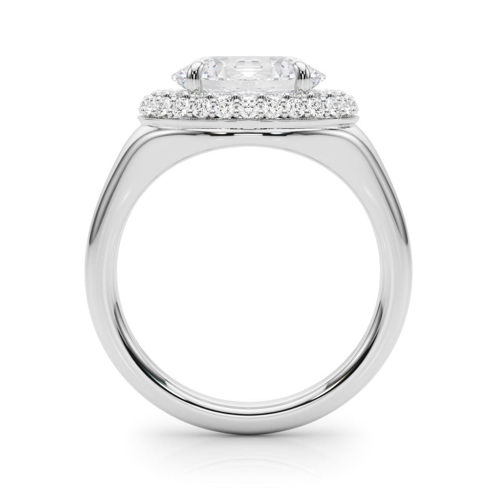 Pristine Trellis Oval Diamond Engagement Ring in 10K/14K gold and platinum with certified lab-grown or natural diamonds