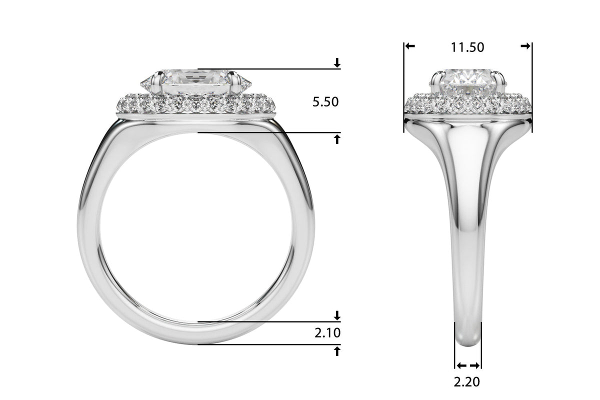 Pristine Trellis Oval Diamond Engagement Ring in 10K/14K gold and platinum with certified lab-grown or natural diamonds