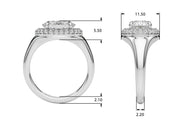 Pristine Trellis Oval Diamond Engagement Ring in 10K/14K gold and platinum with certified lab-grown or natural diamonds